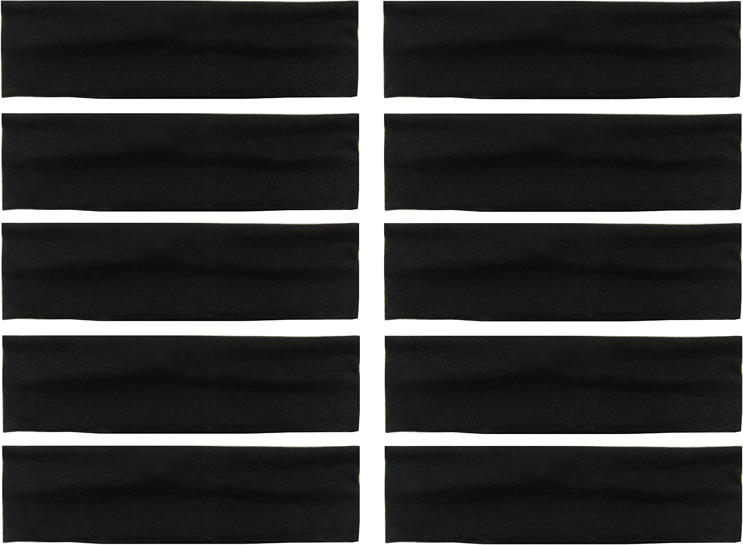 Styla Hair 10 Pack Yoga Headbands - Elastic Cotton Multi-Function Sports Head Bands Stretchy Wraps