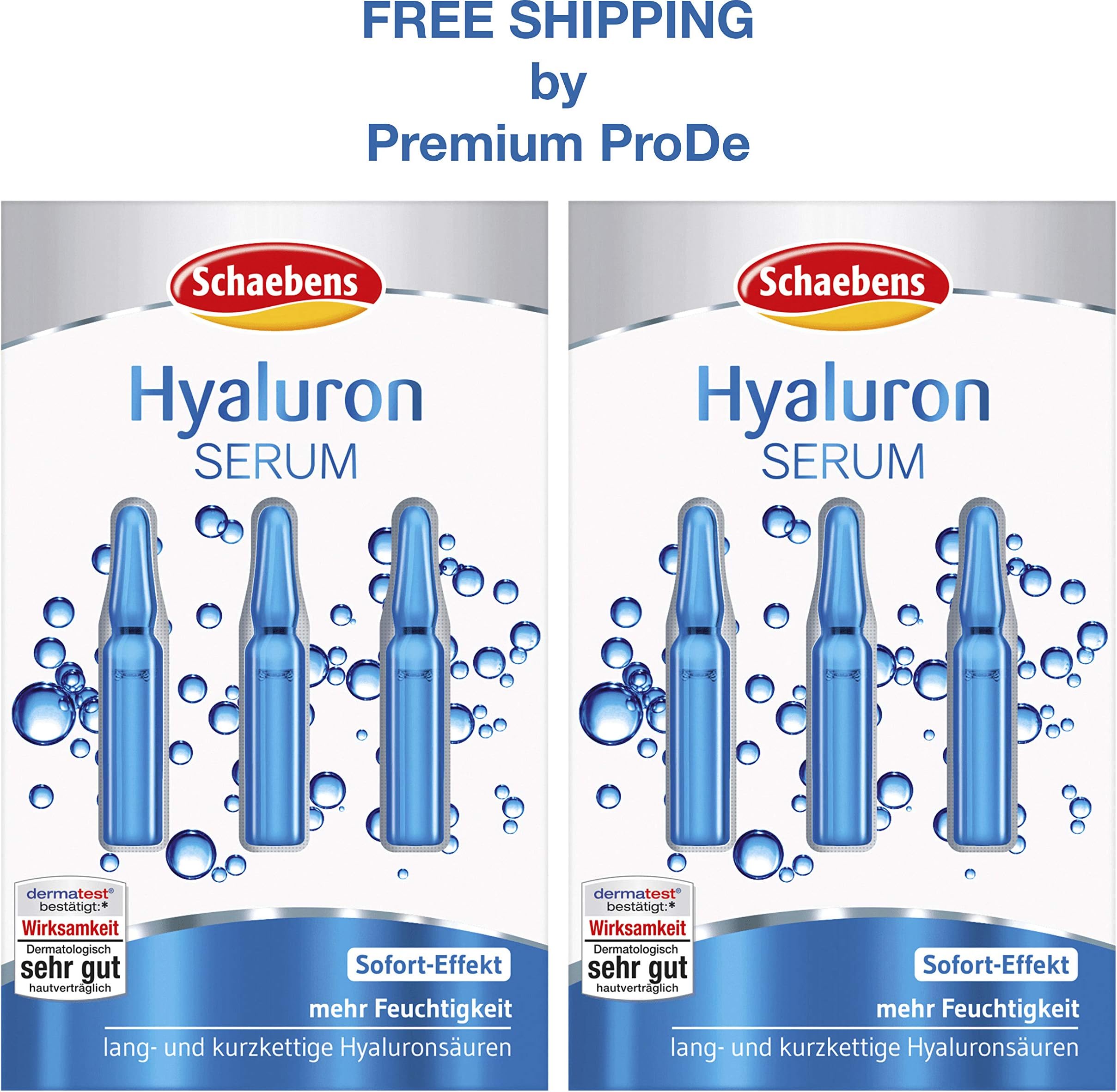 Hyaluron Serum - 2 packs x 3 ampoules, 6 ml, Schaebens/Germany