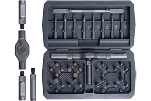 ANVANNA 42 in 1 Magnetic Screwdriver, Screwdriver Set, Multi Bit Ratcheting Screwdriver Set with Storage Case Repair Tool Kit for Computer, Eyeglass, Bicycles, Watch, Ring Doorbell, Furniture and DIY