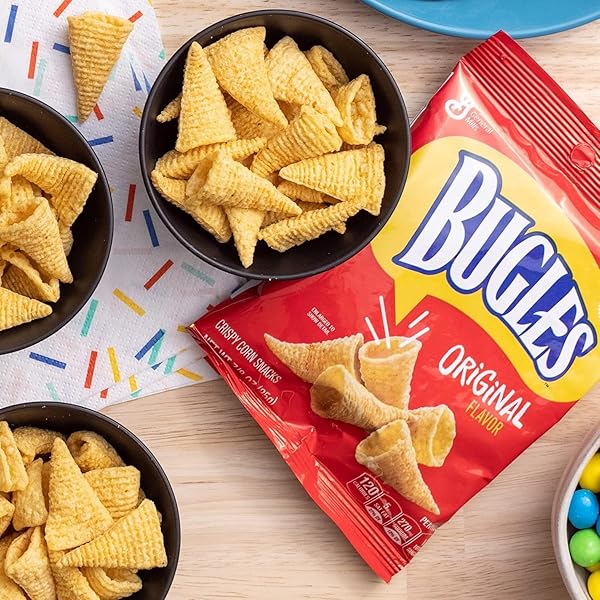 BUGLES ORIGINAL CRISPY CORN SNACKS, SNACK BAGS MULTIPACK, 10 CT, 8.75 OZ
