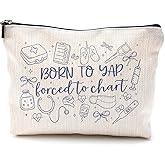 BILLAION Blue Funny Nurse Makeup Bag, Nurse Gifts for Women Cosmetic Bags, Nurses Appreciation Gifts, Trendy Preppy Nursing Makeup Zipper Pouch