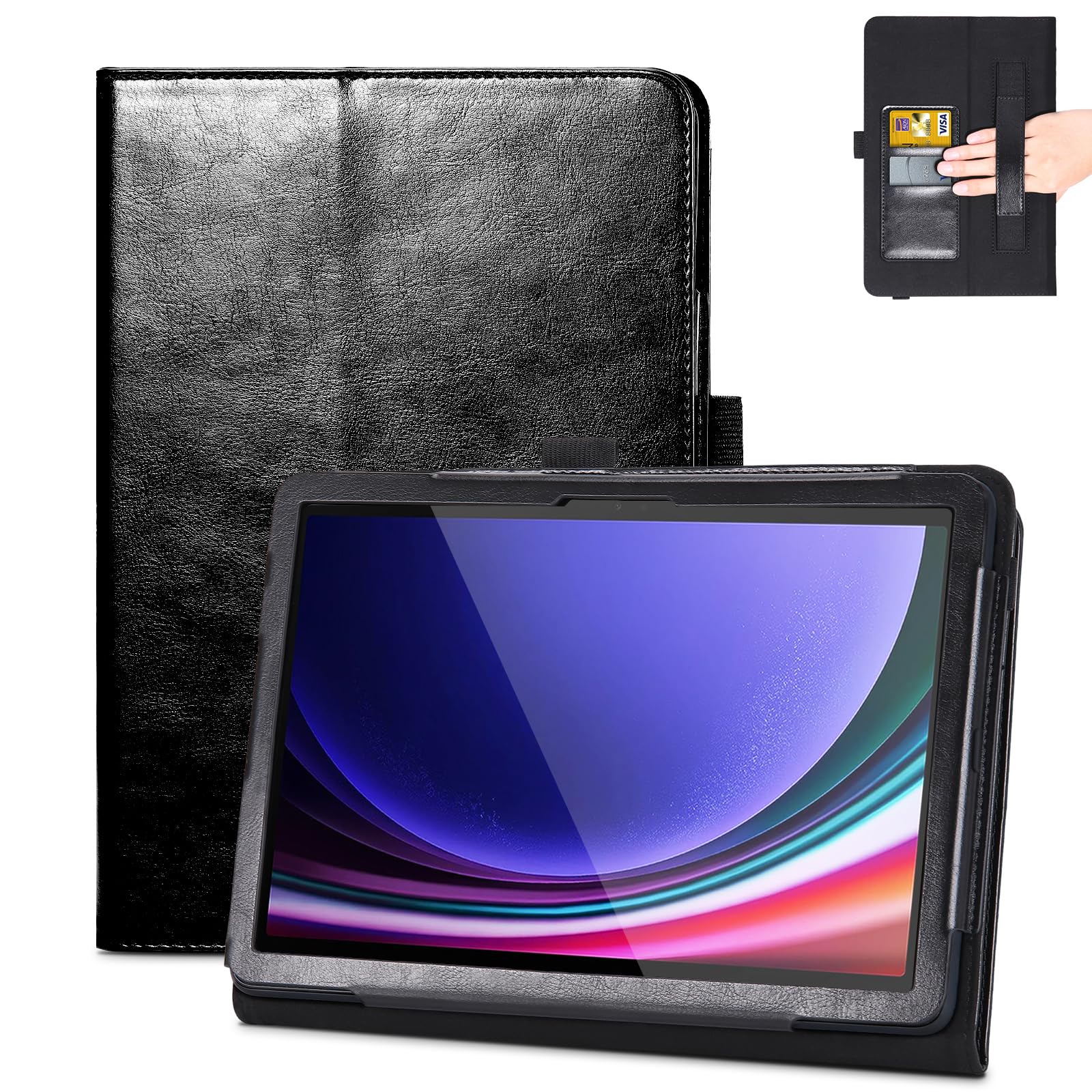 Photo 1 of E NET-CASE Case for Samsung Galaxy Tab S9 FE 10.9 Inch/Galaxy Tab S9 11 Inch 2023, New Upgrated Folio Design, Multi-Viewing Stand Cover with Auto Sleep/Wake & Support S-Pen, Black