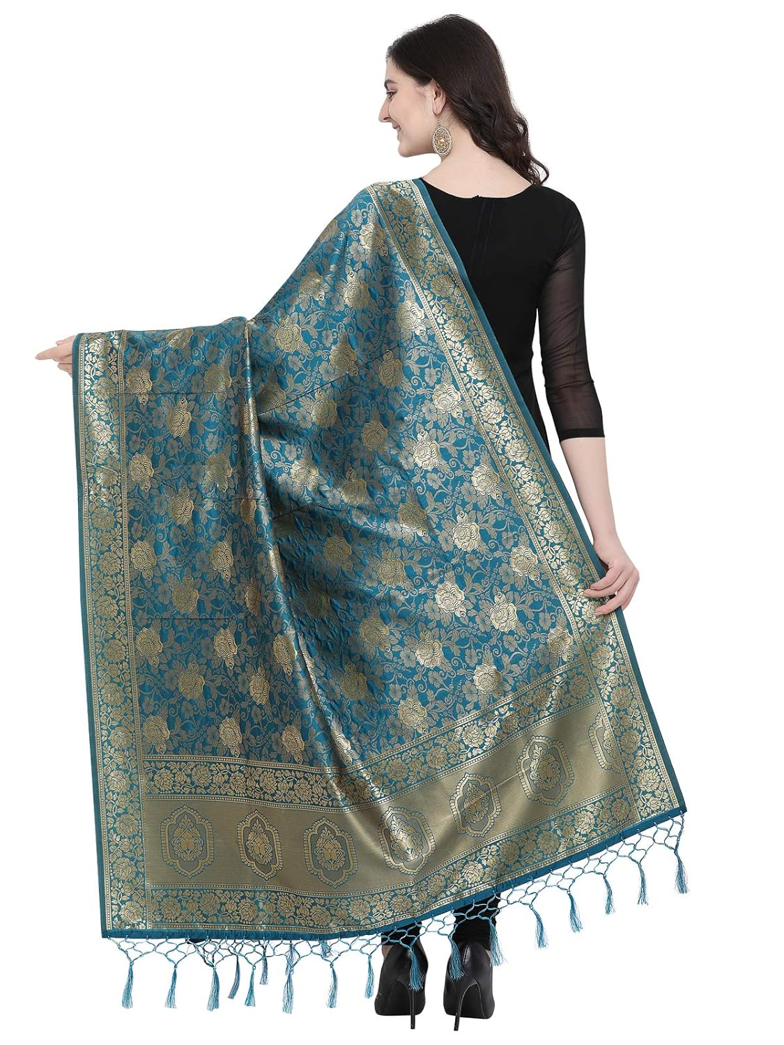 kanchnar women's silk banarasi dupatta