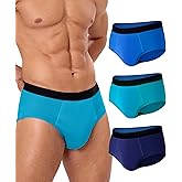 SUNCHIRI Incontinence Underwear for Men, 150ML Absorbent Washable Protective Leak Proof Reusable, Briefs 3 Pack (Multicolor01, Medium)