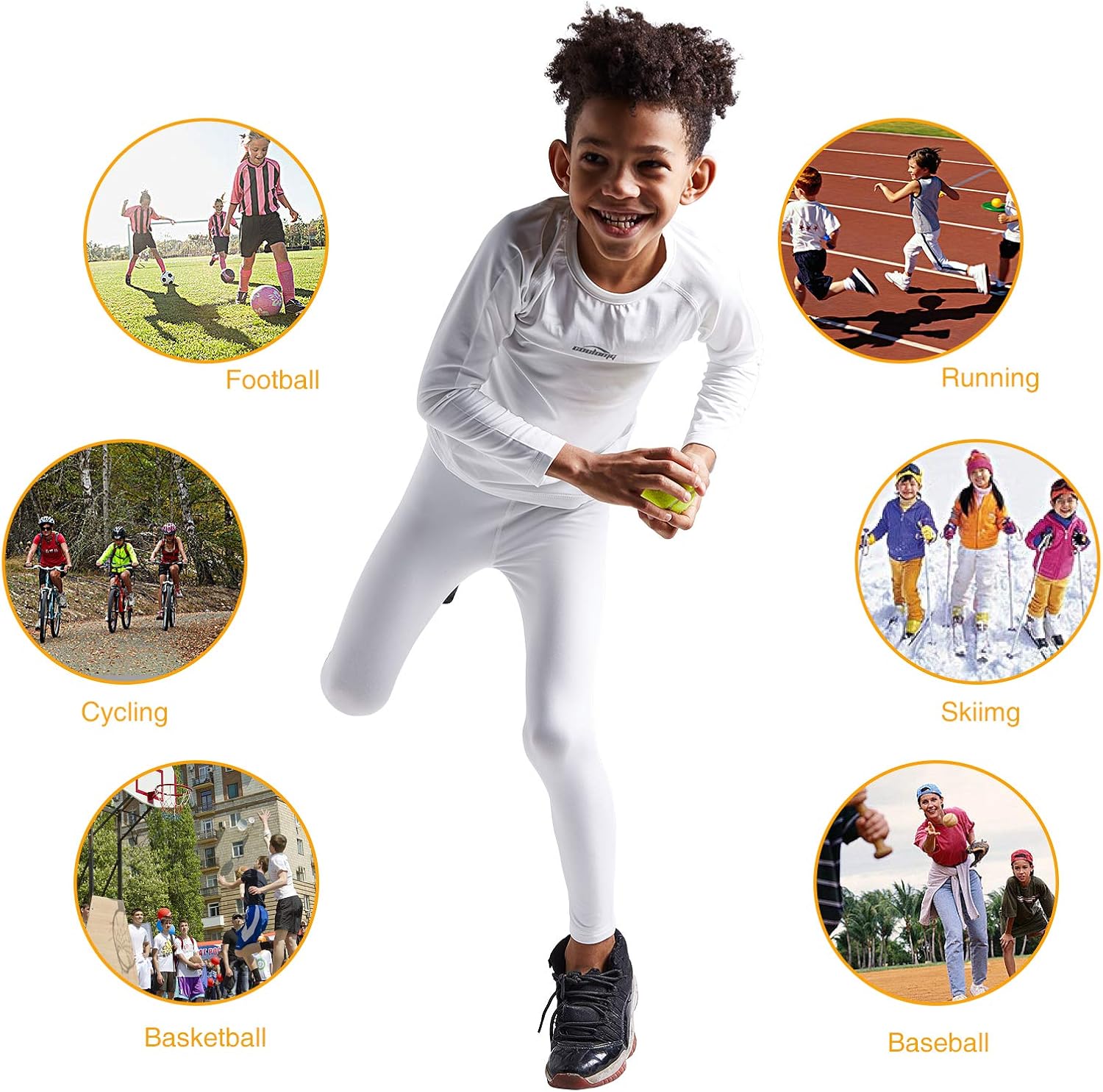 COOLOMG Thermal Compression Shirt Long Sleeve for Boys Girls Youth Fleece Lined Baselayer Tops Athletic Ski Snowboard Running: Clothing