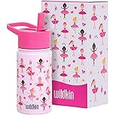 Wildkin Kids 14oz Stainless Steel Water Bottle – BPA-Free, Leakproof, Insulated, Easy-Clean - Ballerina