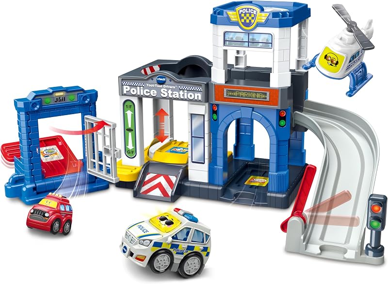 VTech Toot-Toot Drivers Police Station Playset with Cars & Lights