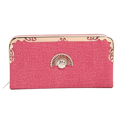 Fiona Trends Womens Pink Faux Leather Clutch(FT14-pink)