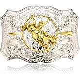 BBOTEN Western American Belt Buckle Silver Golden Texas Hat Belt Buckles for Men, Cowboy Belt Buckles Men Western Cowboy
