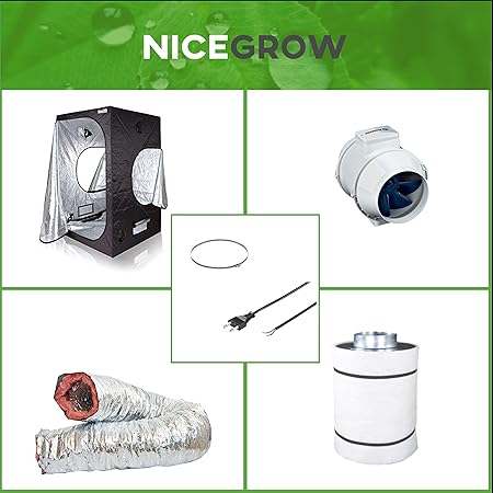Growzelt Abluft-Set Dark Box 120 Blauberg Turbo E 280cbm/h Aktivkohlefilter Grow