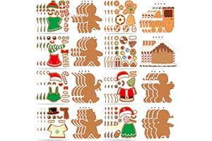 OTAITY Christmas Gingerbread Man Craft Kit for Kids, Make a Gingerbread House Hanging Ornament Sticker Kit, Christmas Party Favor Home Classroom Activity(24 Sets)