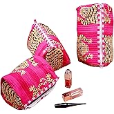 LKGSM RUGS 3pcs Quilted Cotton Tiger Print Travel Toiletry Bags, Cosmetic Organizer Set Make up Bag (A)