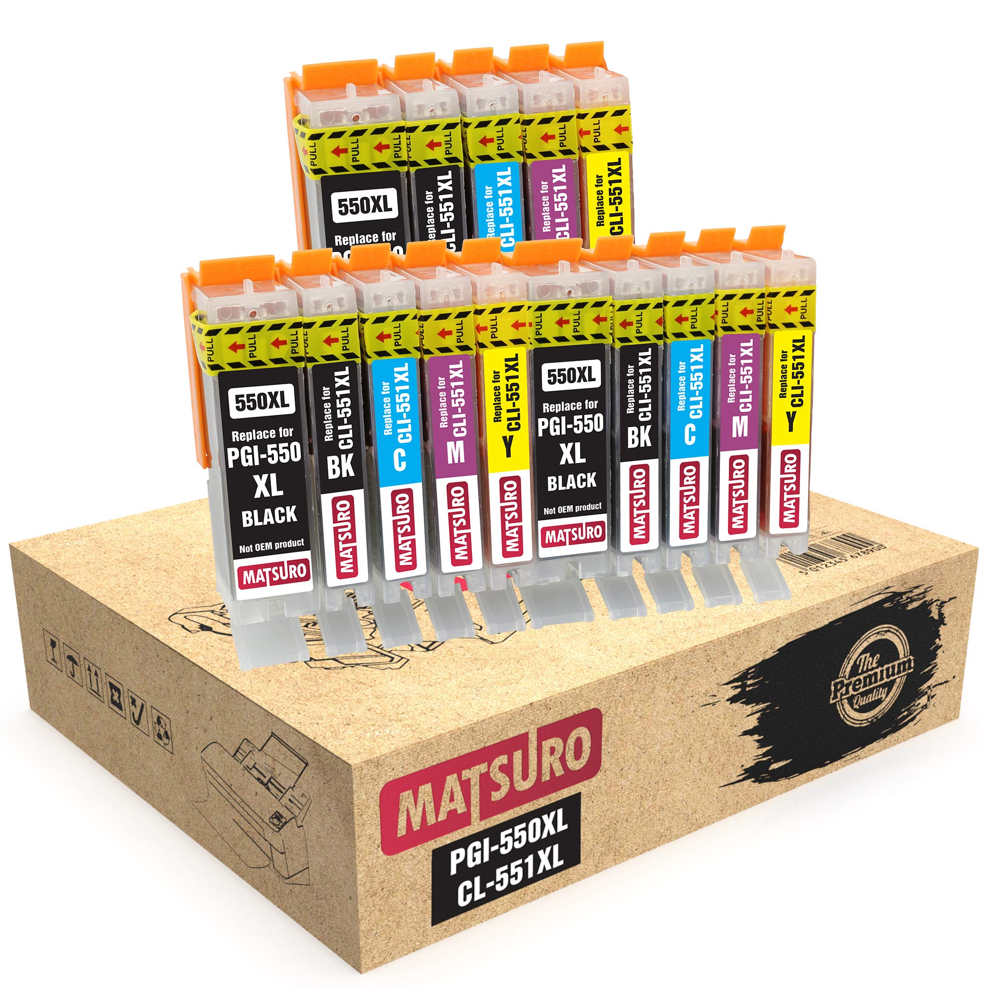 Matsuro Original | Compatible Ink Cartridges Replacement for CANON PGI-550XL CLI-551XL 550 551 (3 SETS)