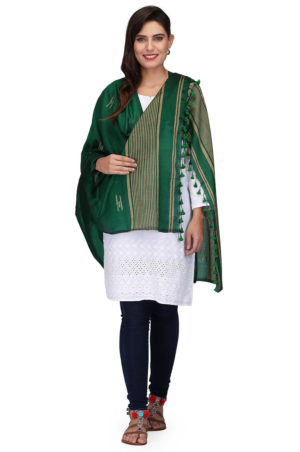 Indian Traditional Stole-Long Shawl Dupatta Chunni Scarf Woven Wrap | eBay