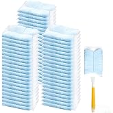 Aoplkzn 60 Pack Count Electrostatic Duster Refills Compatible | with Duster, Multi-Surface Dusting Refills,Microfibre Dusters for Cleaning with 1Pcs Yellow handle,Unscented
