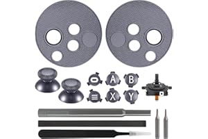 VRbrother Metal Left and Right Controller Replacement Keyboard, Mushroom Caps, ABXY Buttons Return Key Function Key, Analog Joystick Replacement (1pcs) for Meta Oculus Quest 2 Accessories (Gray)