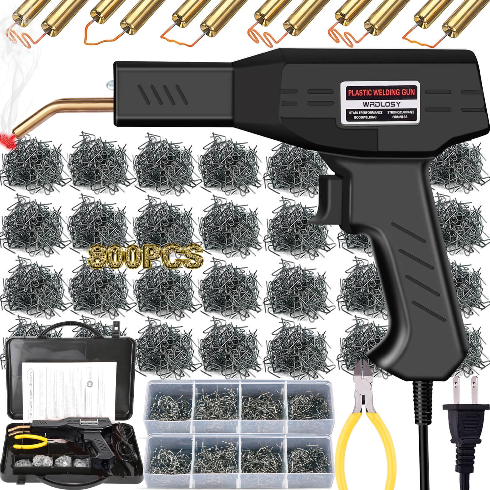 Photo 1 of Wrdlosy Plastic Welder, 800PCS Staples, Plastic Welding Kit, Must Have for DIYers, Instant On/Off, Plastic Welder Kit, Bumper Repair Kit Plastic Repair Kit, Portable Toolbox