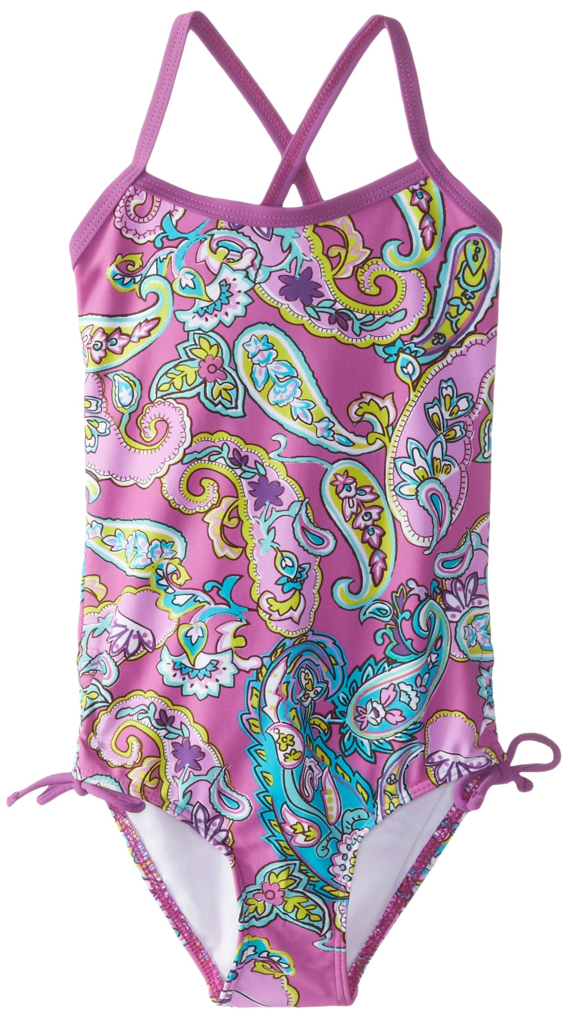 Kanu Surf Big Girls’ Caroline One Piece Swimsuit, Purple, 8