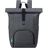 United Colors of Benetton Be Rolltop Laptop Backpack, Anthracite