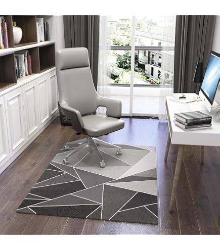 Icegrey Tapis De Chaise De Bureau 120x90 Cm Noir | Protecteur De Sol Antidérapant Lavable Pour Parquet, Carrelage Et Stratifié
