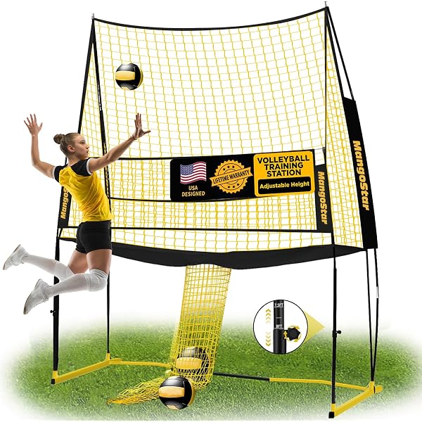 thumbnail image 2 of 2-in-1 Volleyball Practice Net Station With 5-Height (6'6 2 of 12