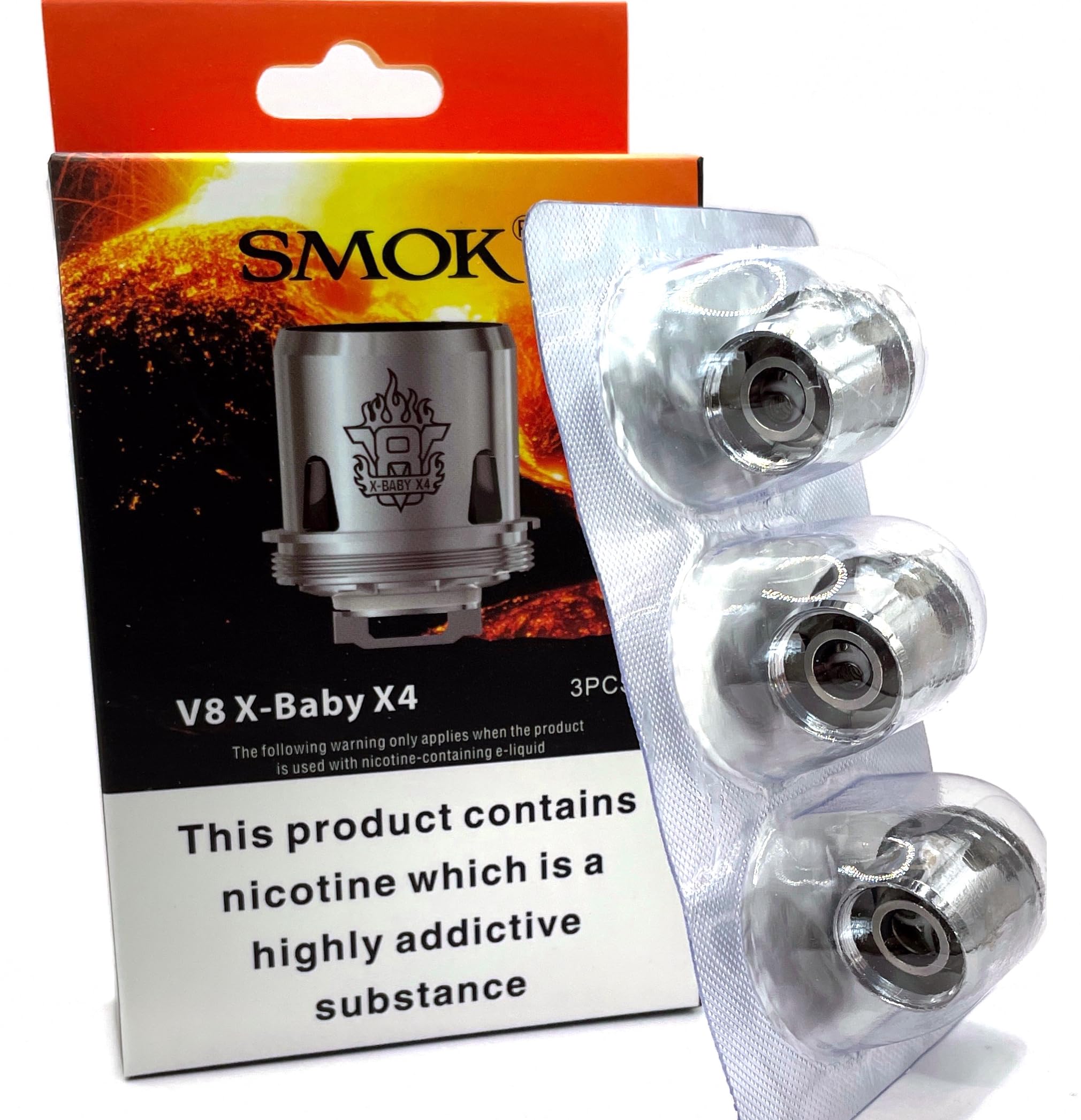 Genuine SMOK TFV8 X Baby X4 Replacement Coils 3 Pack 0.13 ohm 30w-70w No Nicotine