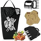 23 Pcs BBQ Blanket for Resting Meat 21" Smoker Meats Resting Bag Insulated Resting Bag with Wide Mouth Bear Paws Meat Claws Greaseproof Papers Reusable Smoker Grilling Accessories