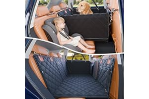 Convertible Back Seat Extender for Dogs, 400lbs Hard Bottom Dog Car Seat Cover for Back Seat, Waterproof Dog Hammock Bed Back