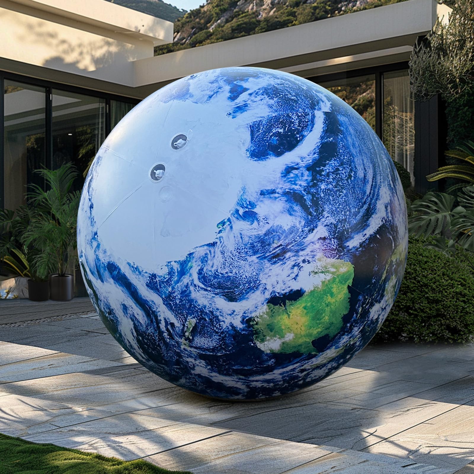 Photo 1 of OZIS 60’’ Large Inflatable Globe, Inflatable Earth Planet Balloon with LED Light and Air Pump Hanging Airtight PVC Solar System Balloon for Educational Institution/Planetarium/ChurchStore Decoration