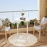 HOOBRO Side Table 2 Set Folding TV Tray Table Metal Industrial White EWW25BZ01N1 view 4