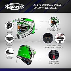 GMAX G2211058 Helmets, Green/White/Black,2X-Large