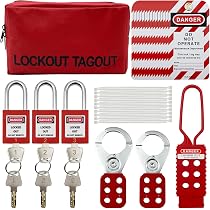 Lockout Tagout Kit Red - OSHA Compliant Safety Set With Box, Padlocks ...