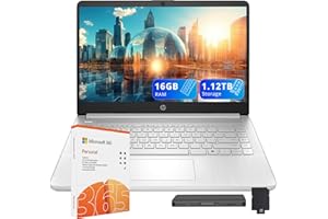 HP Stream 14" HD Business Laptop, Intel Processor N150, 16GB RAM, 1.12TB Storage (128GB UFS+1TB Docking Station Set), Intel G