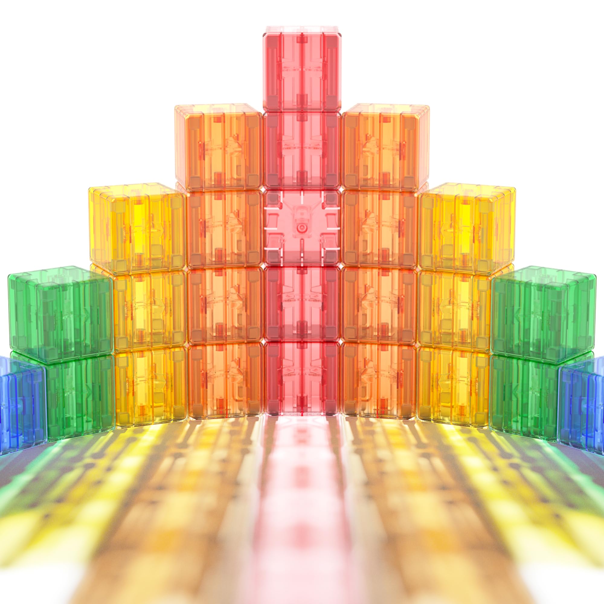 Apluses 45PCS Magnetic Blocks - Transparent Magnet Cubes, Toddler Building Blocks, Sensory Autism Gifts for Kids Ages 3+, Preschool Travel Toys for 3-5 Year Old Boys and Girls