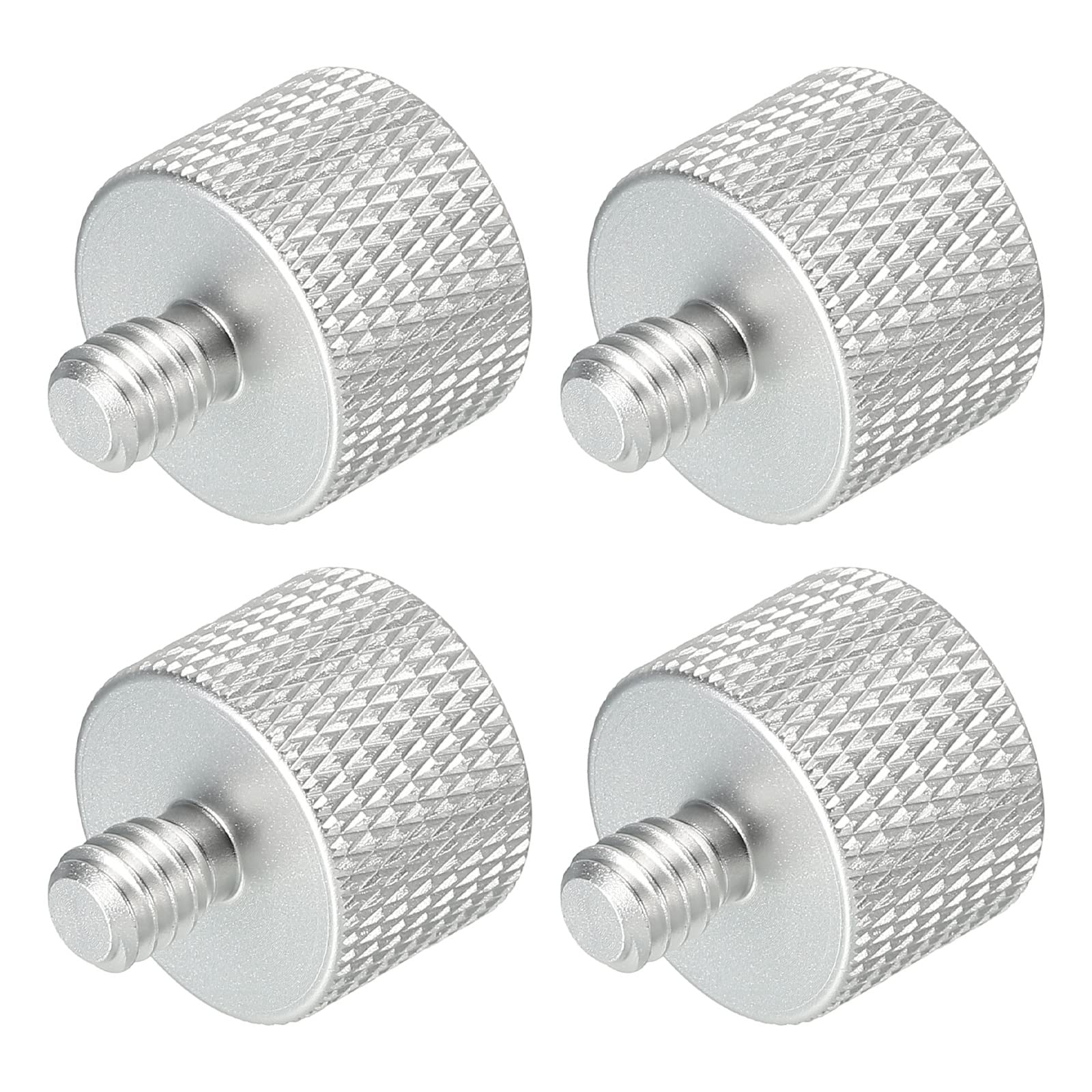 PATIKIL Mic Stand Adapter 1/4 Male to 5/8 Female Camera Screw Thread Adapter for Microphone Tripod Stand Silver 4 Pack — image 1