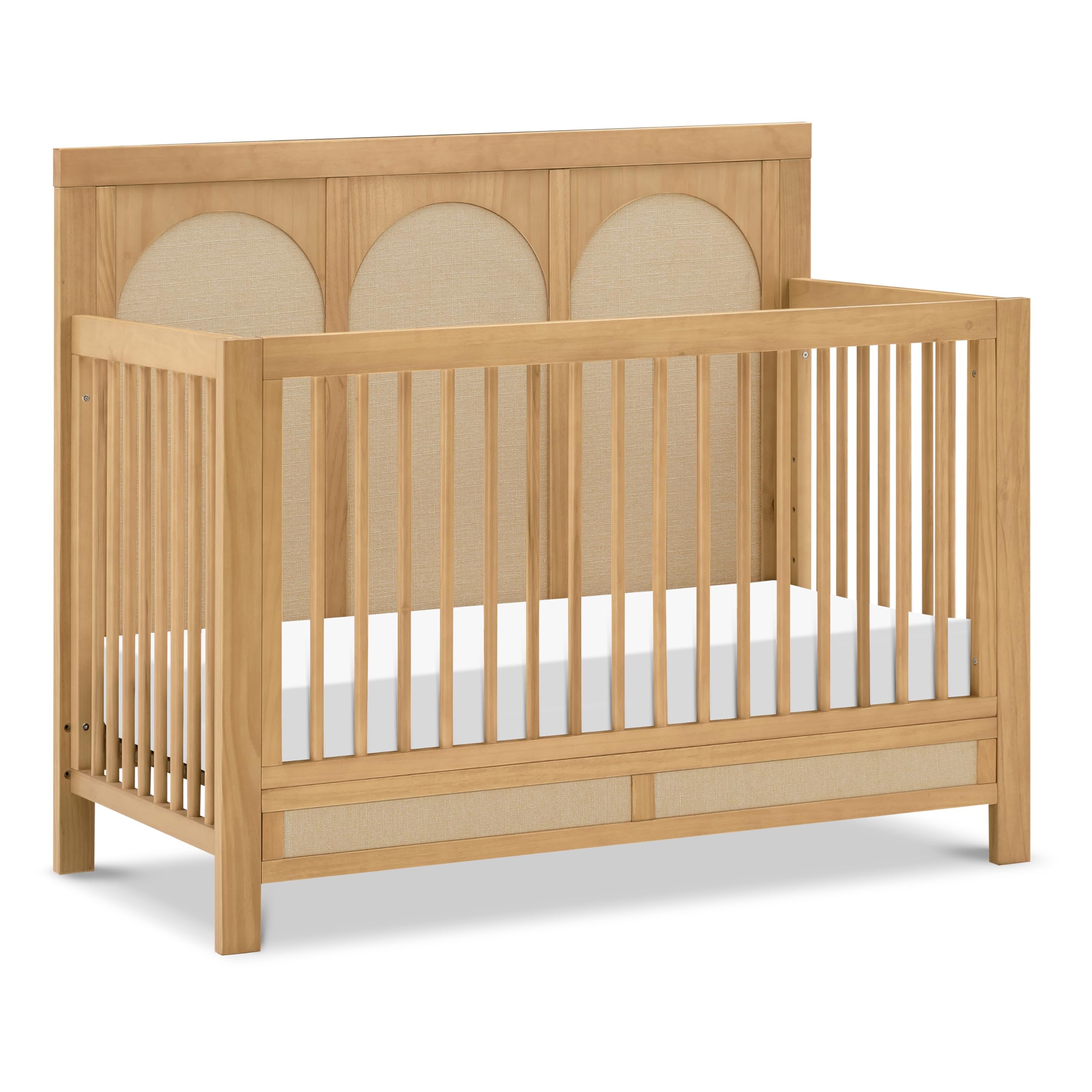Photo 1 of Namesake Eloise 4-in-1 Convertible Crib in Honey and Performance Sand Eco-Weave, GREENGUARD Gold Certified