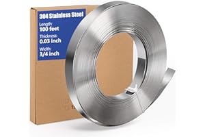 Hawaminent Stainless Steel Strapping Banding Roll - 3/4''W x 0.03''T x 100feet Metal Package Strapping Coil, Portable Strong S304 Stainless Steel Cable Tie for Heavy Loads(Carton Box)