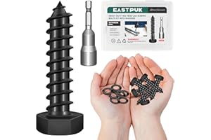 EASTPUK (10Sets) 3/8" x 1-1/2" Hex Head Lag Bolts, Heavy Duty Lag Screws with Washers, 304 Stainless Steel, 3/8 Bolt for Wood