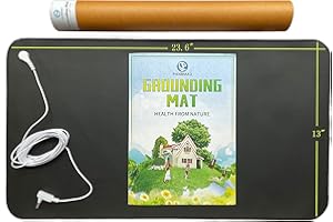 PANBMAO Grounding Mat for Bed with Grounding Cord, Grounding Pad Kit, Earth Therapy for Foot Mat Dark Black Color