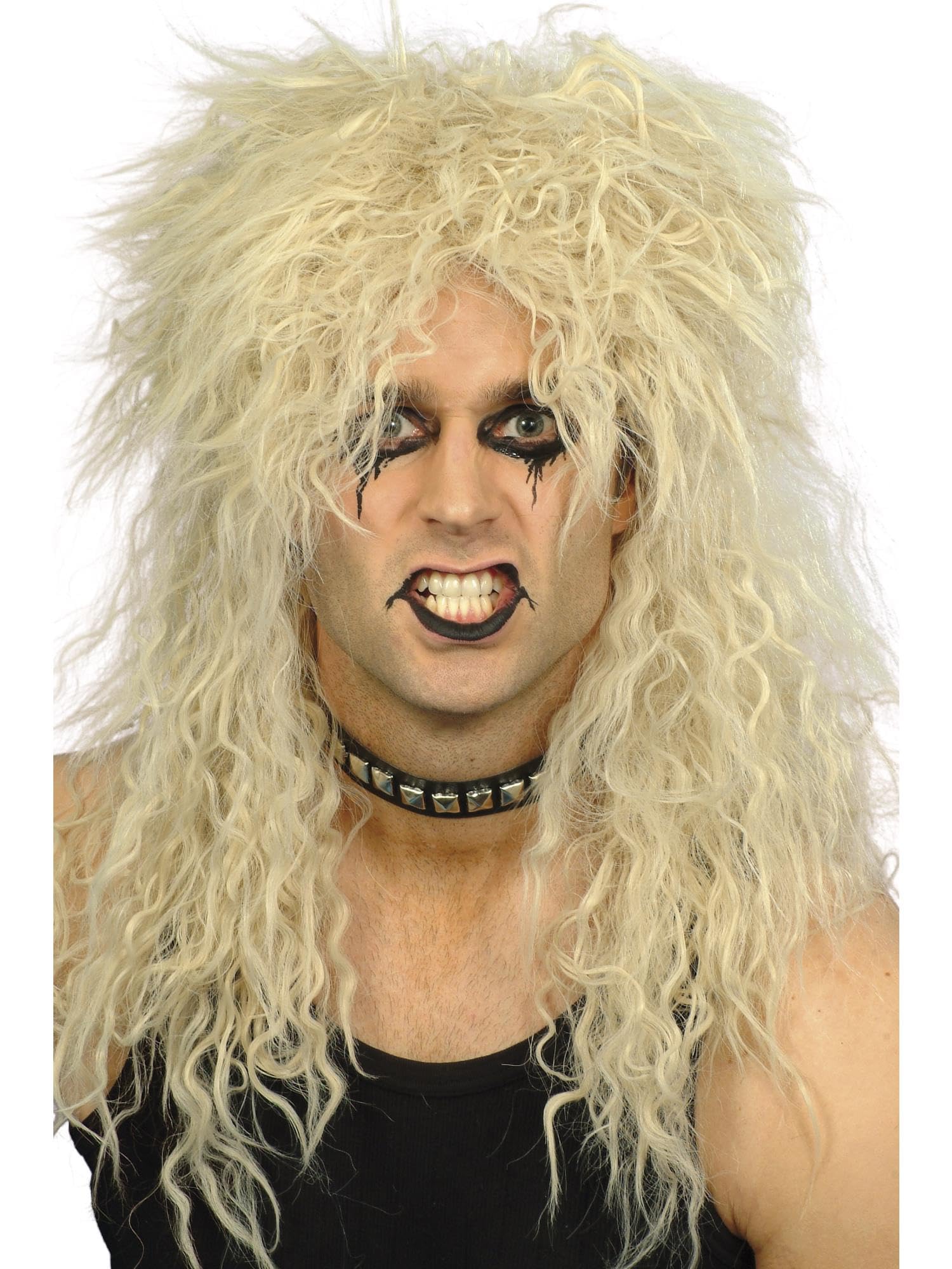Smiffys Hard Rocker Wig, Blonde Long Tousled, 1980's Fancy Dress, 1980s Dress Up Wigs