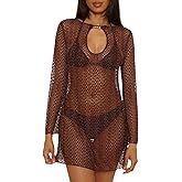 BECCA womens Golden Crochet Tunic, Casual, Beach Cover Ups for Women