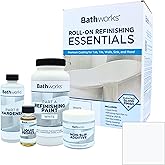 Bathworks Essentials Roll-On Refinishing Kit - 22 fl oz, High Gloss White, Long-Lasting Acrylic Resin Finish with Non-Slip Additive - Professional-Grade DIY Coating for Bathtubs, Tile, Sinks & Showers (Paint Materials Only)