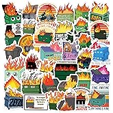 61PCS Dumpster fire Stickers Vinyl Waterproof Stickers for Scrapbook,Journaling,Laptop,Bumper,Skateboard,Water Bottles,Computer,Phone,