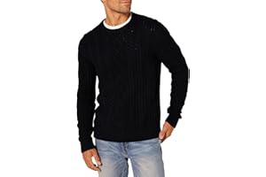 �鶹�� Essentials Mens Long-Sleeve 100% Cotton Fisherman Cable Crewneck Sweater