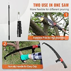 VEVOR Manual Pole Saw, 4.9-20 ft Extendable Tree