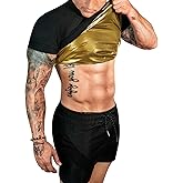 FUXERT Sauna Shirt for Men Sweat Sauna Suit for Gym Exercise Compression Shirt Workout Shapewear