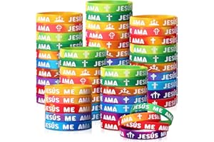 PullCrease Jesus Loves Me Wristbands Bulk 10 Styles Rainbow Religious Silicone Bracelets Christian Cross Silicone Wristband Gift for Bible School