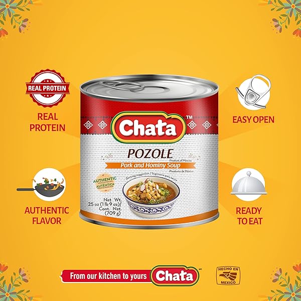 CHATA AUTHENTIC POZOLE SOUP WITH PORK AND HOMINY CORN, 25 OZ, PACK OF 1