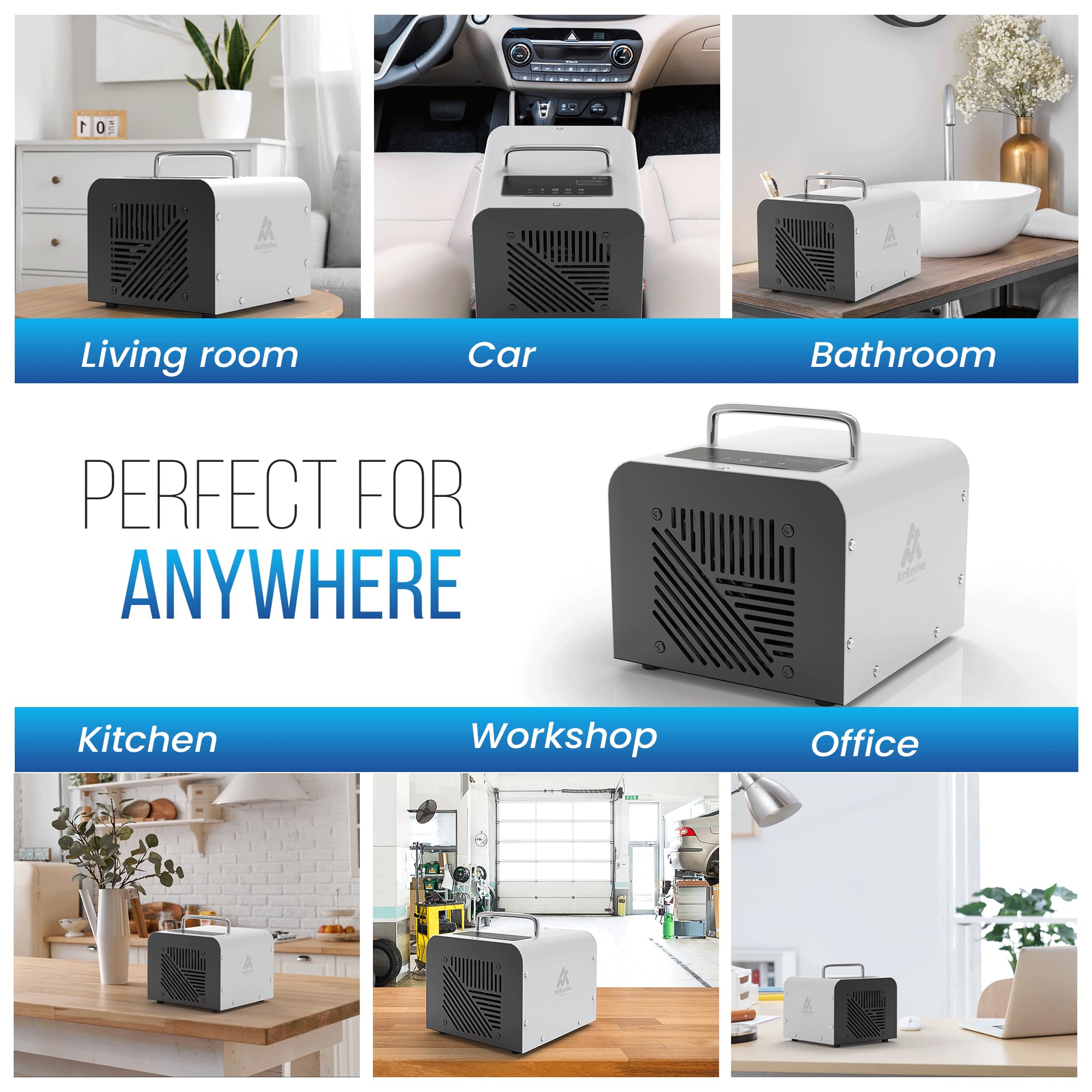 Ozone Generator- 100,000mg- Premium Ozone Odor Eliminator for home & commercial use- Portable Ozone Machine Odor Removal for Smoke, Pet & Other Smell- Large Areas Ionizer Air Purifier for Home, Car