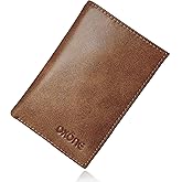OXÔNE Slim RFID Blocking Genuine Leather Bifold Wallet, Front Pocket Minimalist Card Holder for Men & Women (Vintage Tan)